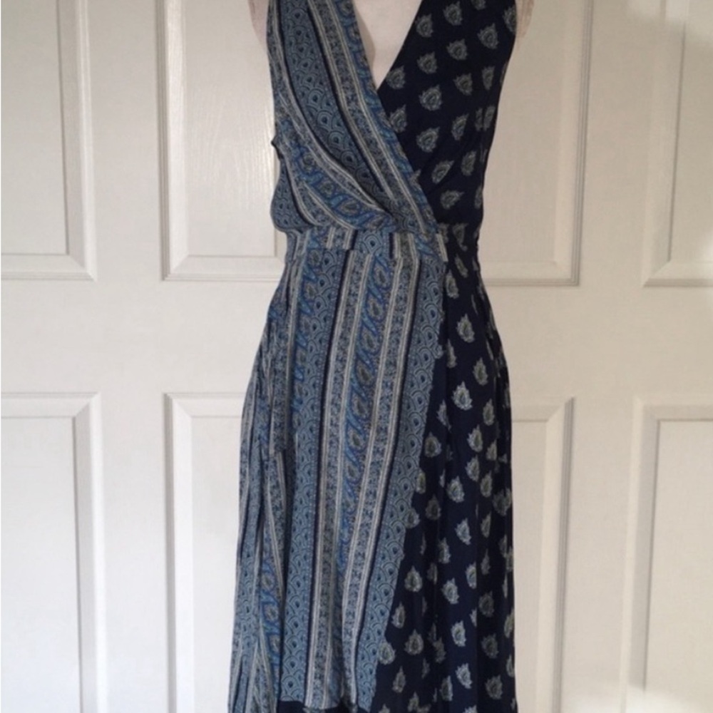 Maeve Asymmetrical Blue and White Tiered Sundress - Picture 2 of 5